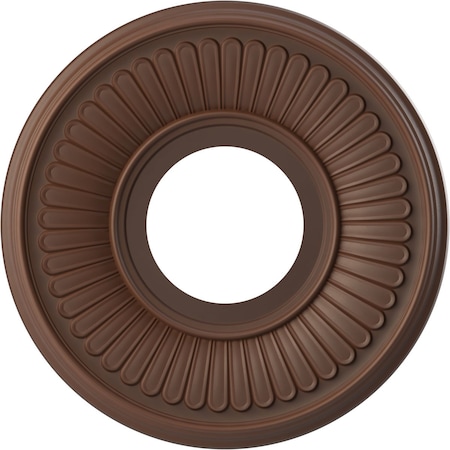 Ekena Millwork Berkshire PVC Medallion (Canopies up to 4 1/2"), 10"OD x 3 1/2"ID x 3/4"P, Metallic Rust CMP10BEDRU